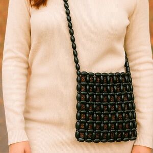 The Sak Black and Red Beaded Mini Bag